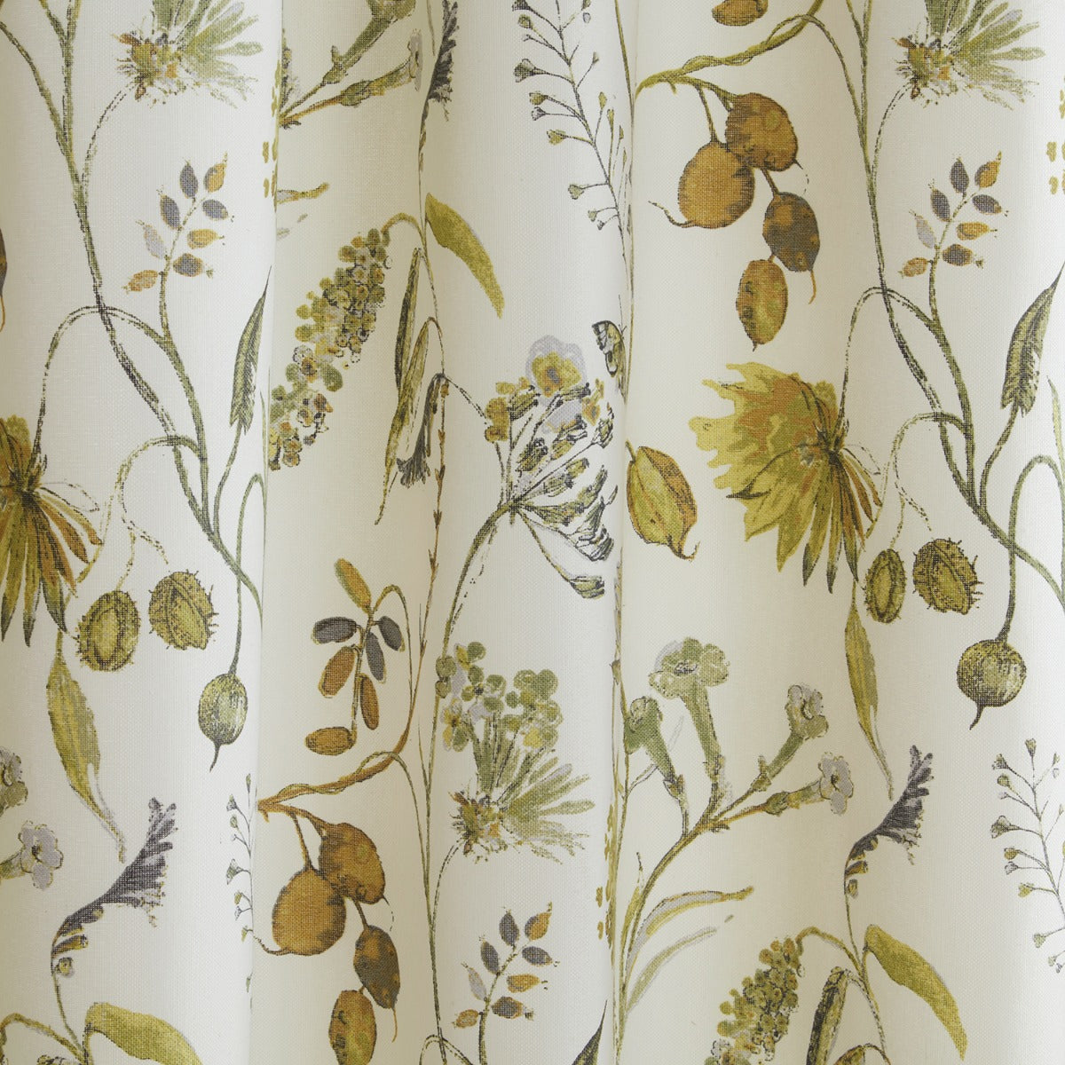 Grove Fennel Green Pencil Pleat Curtains