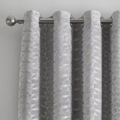 Kendal Silver Grey Velvet Eyelet Curtains