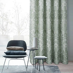 Keswick Sage Jacquard Pencil Pleat Curtains