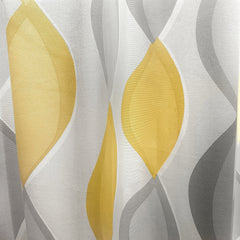 Lennox Grey Ochre Eyelet Curtains