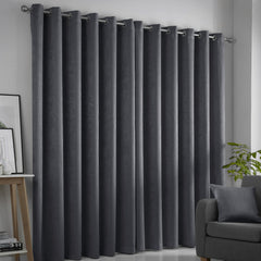 Strata Charcoal Grey Dim Out Eyelet Curtains