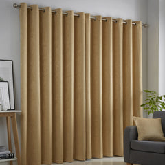Strata Ochre Yellow Dim Out Eyelet Curtains