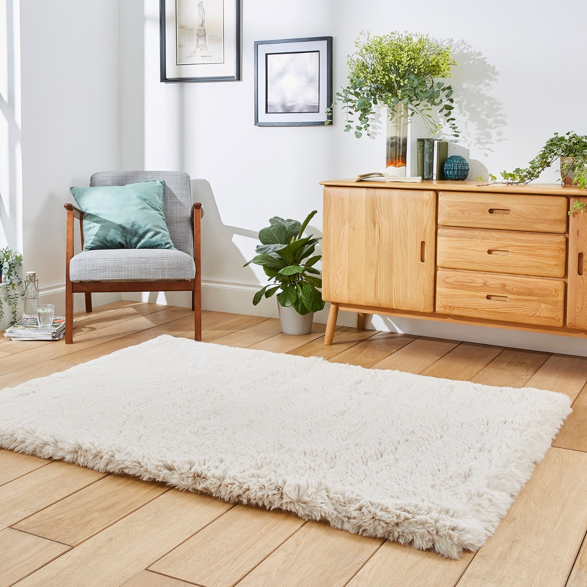 Super Teddy Beige Shaggy Rug