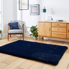 Super Teddy Navy Blue Shaggy Rug