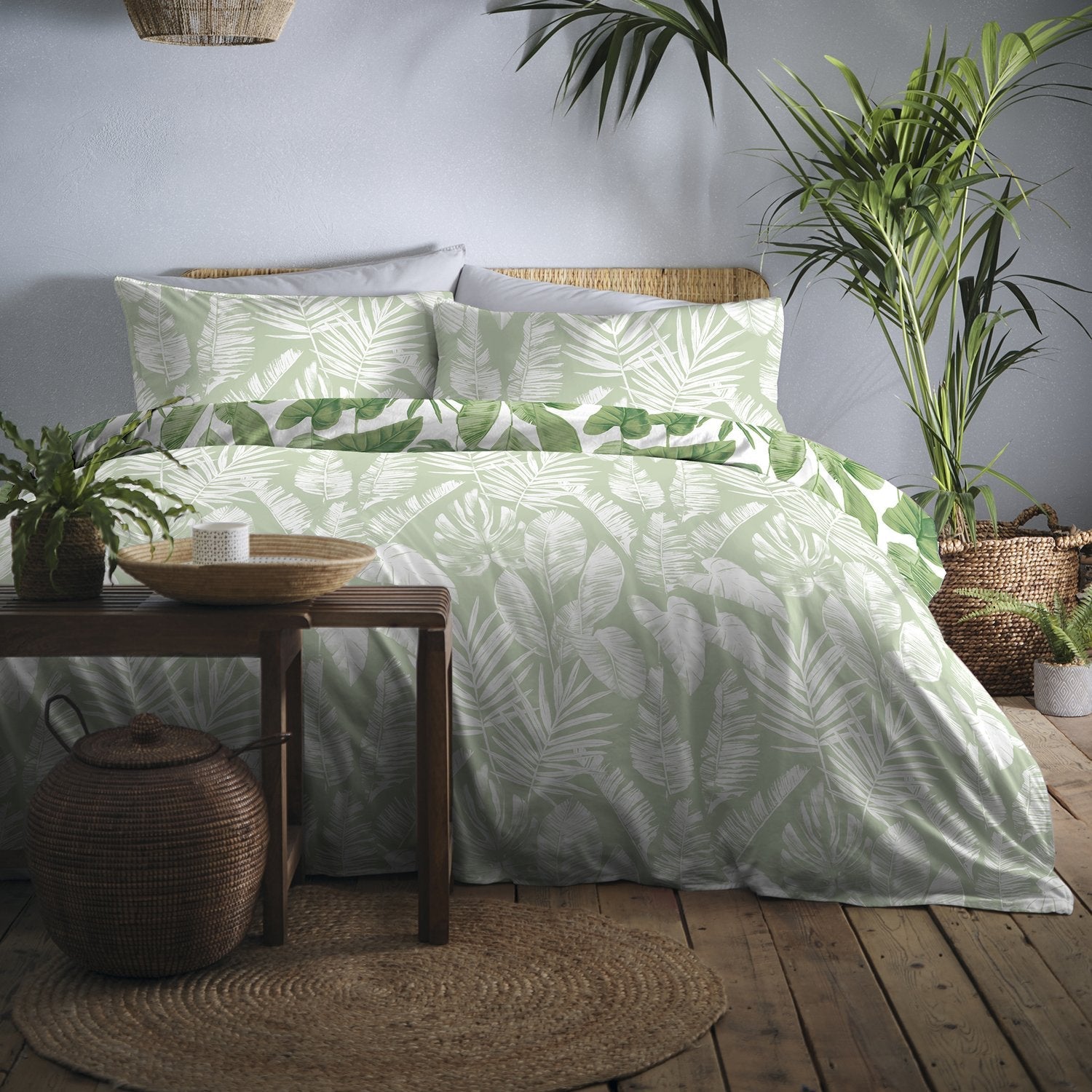 Tahiti Green Tropical Reversible Duvet Set